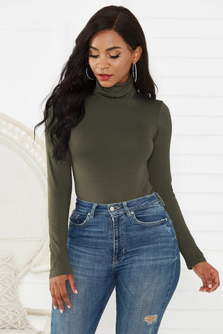 Shop Turtleneck Long Sleeve Bodysuit - High-Quality U.S. Made Women’s Fashion with Free & Fast Shipping