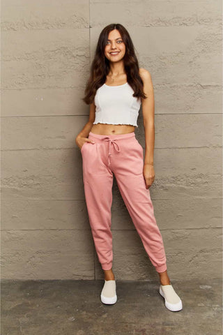 Shop Ninexis Full Size Tie Waist Long Sweatpants - High-Quality U.S. Made Women’s Fashion with Free Fast Shipping