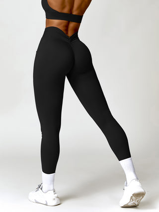 Shop Ruched Pocketed High Waist Active Leggings - High-Quality U.S. Made Women’s Fashion with Free & Fast Shipping