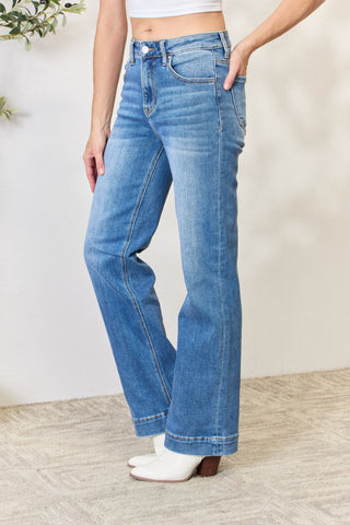 Shop RISEN Full Size High Waist Straight Jeans - High-Quality U.S. Made Women’s Fashion with Free & Fast Shipping