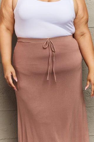 Shop Culture Code For The Day Full Size Flare Maxi Skirt in Chocolate - High-Quality U.S. Made Women’s Fashion with Free & Fast Shipping