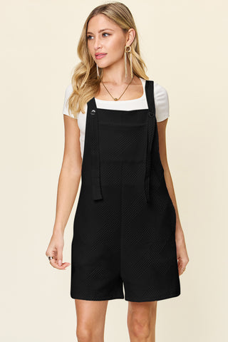 Shop Black Double Take Full Size Texture Sleeveless Romper - High-Quality U.S. Made Women’s Fashion with Free & Fast Shipping