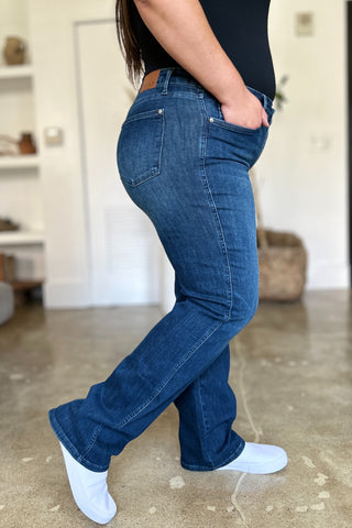 Shop Judy Blue Full Size Tummy Control Straight Jeans - High-Quality U.S. Made Women’s Fashion with Free & Fast Shipping