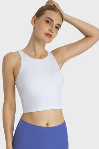 Shop Millennia Feel Like Skin Highly Stretchy Cropped Sports Tank - High-Quality U.S. Made Women’s Fashion with Free & Fast Shipping