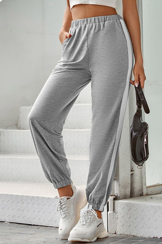 Shop Side Stripe Joggers with Pockets - High-Quality U.S. Made Women’s Fashion with Free Fast Shipping