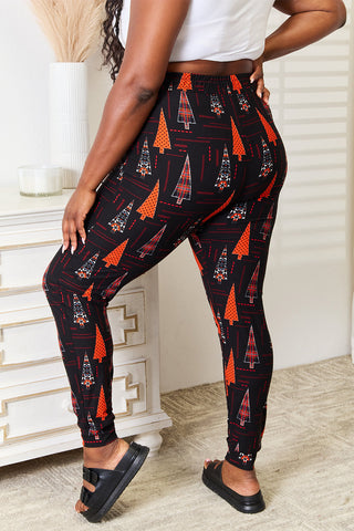 Shop Leggings Depot Full Size Holiday Tree Print Joggers - High-Quality U.S. Made Women’s Fashion with Free & Fast Shipping