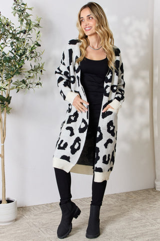 Shop BiBi Leopard Open Front Cardigan - High-Quality U.S. Made Women’s Fashion with Free & Fast Shipping