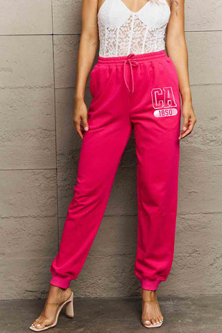 Shop Simply Love Simply Love Full Size CA 1850 Graphic Joggers - High-Quality U.S. Made Women’s Fashion with Free Fast Shipping