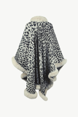 Shop Leopard Open Front Poncho - High-Quality U.S. Made Women’s Fashion with Free & Fast Shipping