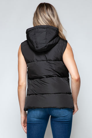 Shop Snobbish Snap and Zip Closure Hooded Vest - High-Quality U.S. Made Women’s Fashion with Free Fast Shipping