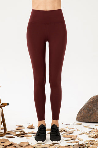 Shop Burgundy High Waist Skinny Active Pants - High-Quality U.S. Made Women’s Fashion with Free & Fast Shipping