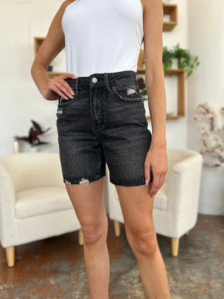 Shop Judy Blue Full Size High Waist Rigid Magic Denim Shorts - High-Quality U.S. Made Women’s Fashion with Free & Fast Shipping