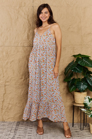 Shop HEYSON Take Your Chances Full Size Floral Halter Neck Maxi Dress - High-Quality U.S. Made Women’s Fashion with Free & Fast Shipping