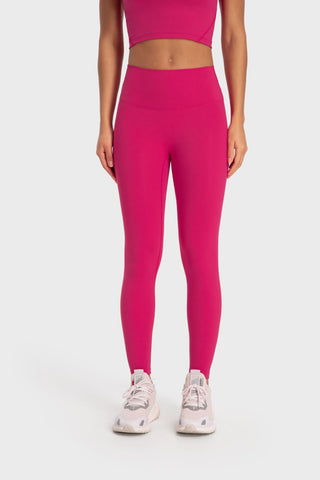 Shop Hot Pink Basic Full Length Active Leggings - High-Quality U.S. Made Women’s Fashion with Free & Fast Shipping