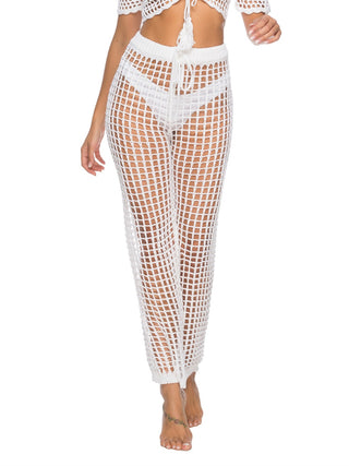 Shop White Cutout High Waist Swim Pants - High-Quality U.S. Made Women’s Fashion with Free & Fast Shipping