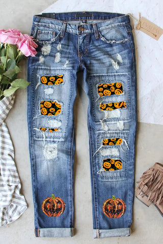 Shop Pumpkin Distressed Straight Jeans - High-Quality U.S. Made Women’s Fashion with Free & Fast Shipping