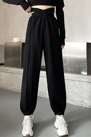 Shop Crisscross Long Sweatpants - High-Quality U.S. Made Women’s Fashion with Free Fast Shipping