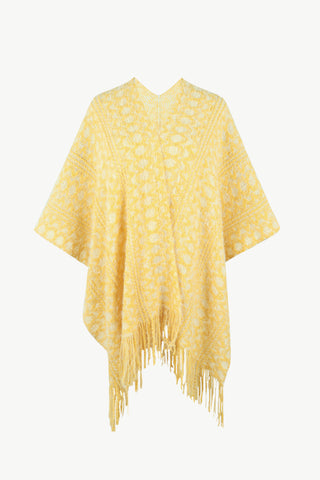 Shop Open Front Fringe Hem Poncho - High-Quality U.S. Made Women’s Fashion with Free Fast Shipping