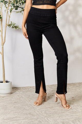 Shop BAYEAS Slit Bootcut Jeans - High-Quality U.S. Made Women’s Fashion with Free & Fast Shipping