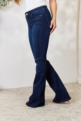 Shop Kancan Full Size Mid Rise Flare Jeans - High-Quality U.S. Made Women’s Fashion with Free & Fast Shipping