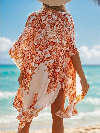 Shop Printed Open Front Cover-Up - High-Quality U.S. Made Women’s Fashion with Free & Fast Shipping