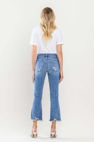 Shop Vervet by Flying Monkey Full Size High Rise Cropped Flare Jeans - High-Quality U.S. Made Women’s Fashion with Free Fast Shipping