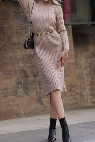 Shop Ribbed Mock Neck Sweater Dress - High-Quality U.S. Made Women’s Fashion with Free & Fast Shipping