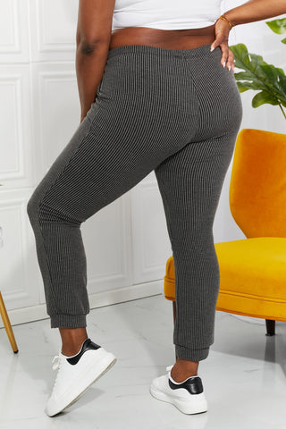 Shop Blumin Apparel Full Size Easy Living Ribbed Joggers - High-Quality U.S. Made Women’s Fashion with Free & Fast Shipping