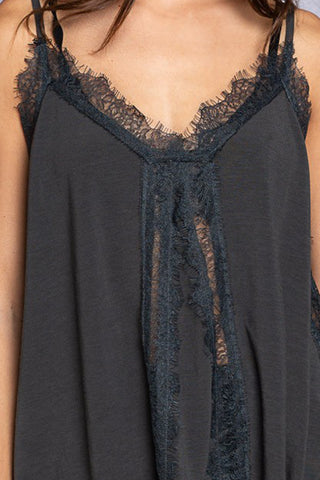 Shop POL Lace Detail V-Neck Cami - High-Quality U.S. Made Women’s Fashion with Free & Fast Shipping