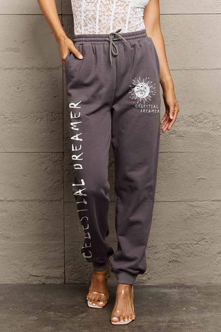 Shop Simply Love Full Size CELESTIAL DREAMER Graphic Sweatpants - High-Quality U.S. Made Women’s Fashion with Free Fast Shipping