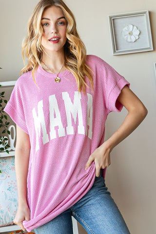 Shop Pink Heimish Full Size Letter Graphic Short Sleeve T-Shirt - High-Quality U.S. Made Women’s Fashion with Free & Fast Shipping