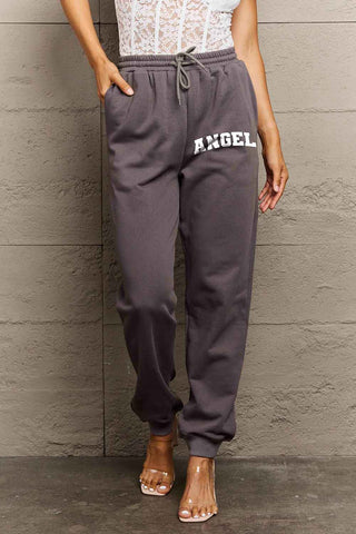 Shop Simply Love Simply Love Full Size Drawstring Angel Graphic Long Sweatpants - High-Quality U.S. Made Women’s Fashion with Free Fast Shipping