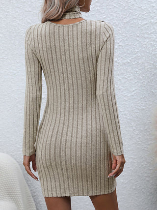 Shop Long Sleeve Ribbed Sweater Dress - High-Quality U.S. Made Women’s Fashion with Free & Fast Shipping