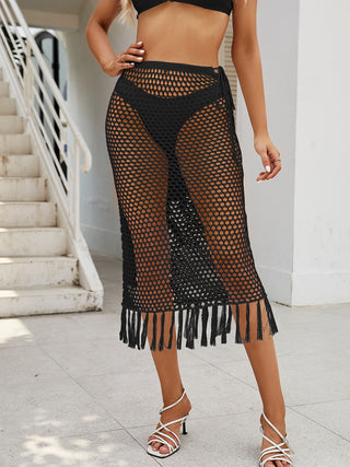 Shop Fringe Openwork High Waist Swim Skirt - High-Quality U.S. Made Women’s Fashion with Free Fast Shipping