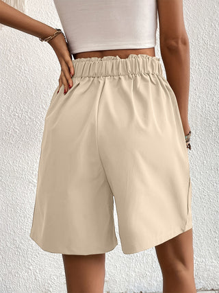 Shop Pocketed Half Elastic Waist Shorts - High-Quality U.S. Made Women’s Fashion with Free & Fast Shipping