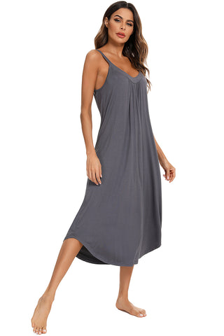 Shop V-Neck Midi Lounge Dress - High-Quality U.S. Made Women’s Fashion with Free Fast Shipping