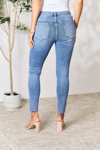 Shop BAYEAS Raw Hem Skinny Jeans - High-Quality U.S. Made Women’s Fashion with Free & Fast Shipping