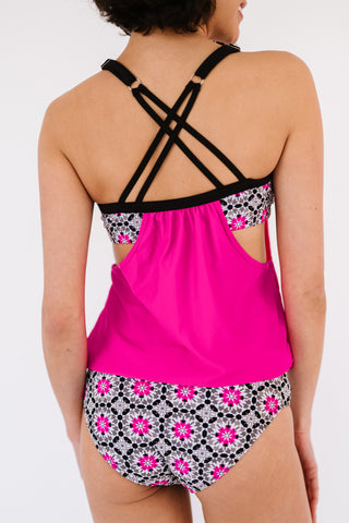 Shop Cutout Crisscross Back Tankini Set - High-Quality U.S. Made Women’s Fashion with Free Fast Shipping