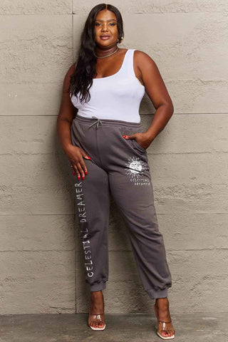 Shop Simply Love Full Size CELESTIAL DREAMER Graphic Sweatpants - High-Quality U.S. Made Women’s Fashion with Free Fast Shipping