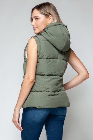 Shop Snobbish Snap and Zip Closure Hooded Vest - High-Quality U.S. Made Women’s Fashion with Free & Fast Shipping