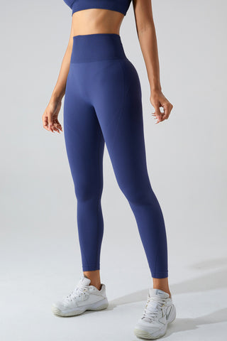 Shop Dark Blue High Waist Wide Waistband Active Leggings - High-Quality U.S. Made Women’s Fashion with Free & Fast Shipping