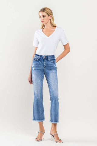 Shop Vervet by Flying Monkey Full Size High Rise Cropped Flare Jeans - High-Quality U.S. Made Women’s Fashion with Free Fast Shipping