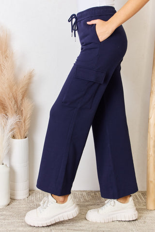 Shop RISEN Drawstring Relaxed Cargo Wide Leg Pants - High-Quality U.S. Made Women’s Fashion with Free & Fast Shipping