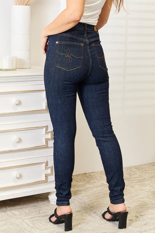 Shop Judy Blue Full Size High Waist Pocket Embroidered Skinny Jeans - High-Quality U.S. Made Women’s Fashion with Free & Fast Shipping