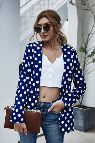 Shop Polka Dot Long Sleeve Blazer - High-Quality U.S. Made Women’s Fashion with Free & Fast Shipping