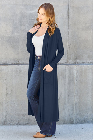 Shop Basic Bae Full Size Open Front Long Sleeve Cover Up - High-Quality U.S. Made Women’s Fashion with Free & Fast Shipping