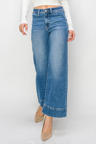 Shop RISEN Full Size High Rise Wide Leg Jeans - High-Quality U.S. Made Women’s Fashion with Free Fast Shipping