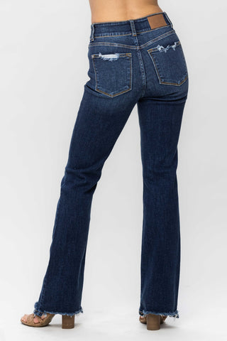 Shop Judy Blue Full Size Frayed Hem Bootcut Jeans - High-Quality U.S. Made Women’s Fashion with Free & Fast Shipping