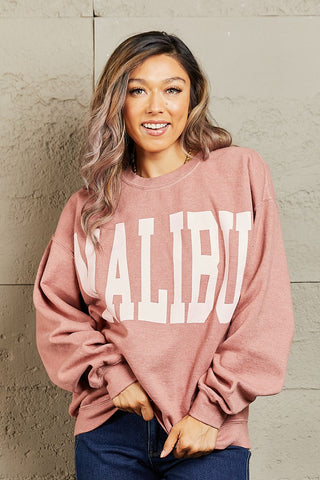 Shop Sweet Claire "Malibu" Oversized Crewneck Sweatshirt - High-Quality U.S. Made Women’s Fashion with Free & Fast Shipping