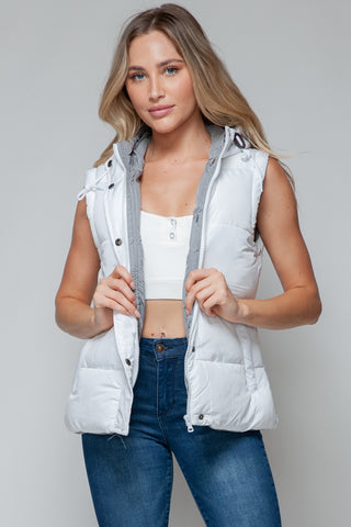 Shop Snobbish Snap and Zip Closure Hooded Vest - High-Quality U.S. Made Women’s Fashion with Free Fast Shipping